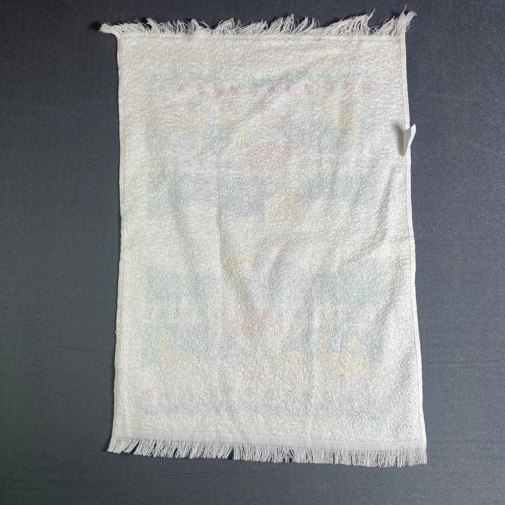 Vintage 80s Cannon Country Fresh Goose Duck Kitchen Towel Fringed Grannycore